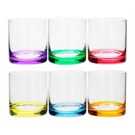 Jogo 6 Copos 300ml Colorido Para Whisky Set Bar Favorit Cristal Ecológico Bohemia